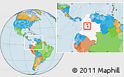 Political Location Map of Sasaima, highlighted country, within the entire country