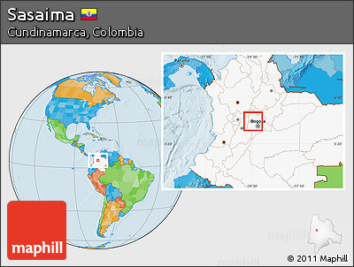 Political Location Map of Sasaima, highlighted country