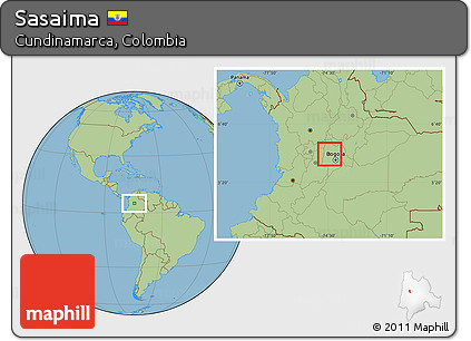 Savanna Style Location Map of Sasaima