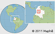 Savanna Style Location Map of Sasaima, highlighted country, within the entire country
