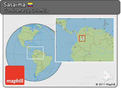 Savanna Style Location Map of Sasaima, highlighted parent region, within the entire country