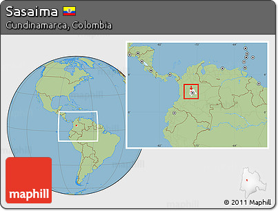 Savanna Style Location Map of Sasaima, highlighted parent region, within the entire country