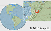 Savanna Style Location Map of Sasaima, hill shading