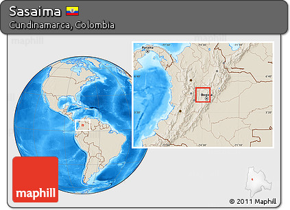 Shaded Relief Location Map of Sasaima