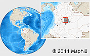 Shaded Relief Location Map of Sasaima, highlighted country, highlighted parent region