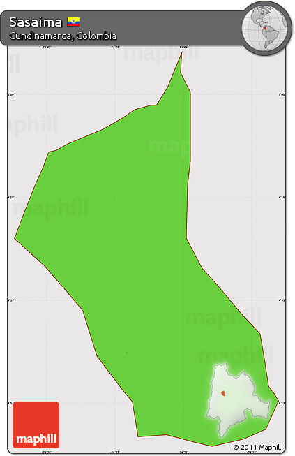 Political Simple Map of Sasaima, cropped outside