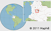 Savanna Style Location Map of Tocaima, highlighted country