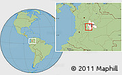 Savanna Style Location Map of Tocaima, highlighted parent region