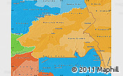 Political Shades Map of Guania