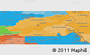 Political Shades Panoramic Map of Guania