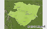 Physical 3D Map of Miraflores, darken