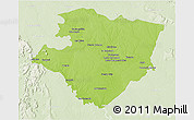 Physical 3D Map of Miraflores, lighten