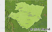 Physical 3D Map of Miraflores, satellite outside