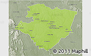 Physical 3D Map of Miraflores, semi-desaturated