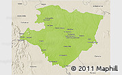 Physical 3D Map of Miraflores, shaded relief outside