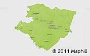 Physical 3D Map of Miraflores, single color outside
