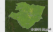 Satellite 3D Map of Miraflores, darken