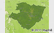 Satellite 3D Map of Miraflores, physical outside