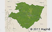 Satellite 3D Map of Miraflores, shaded relief outside