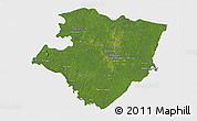 Satellite 3D Map of Miraflores, single color outside