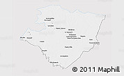 Silver Style 3D Map of Miraflores, single color outside