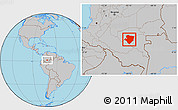 Gray Location Map of Miraflores
