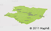 Physical Panoramic Map of Miraflores, cropped outside