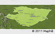 Physical Panoramic Map of Miraflores, darken