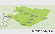 Physical Panoramic Map of Miraflores, lighten