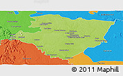 Physical Panoramic Map of Miraflores, political outside
