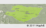 Physical Panoramic Map of Miraflores, semi-desaturated