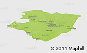 Physical Panoramic Map of Miraflores, single color outside