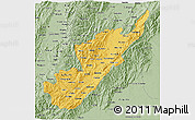 Savanna Style 3D Map of Huila