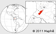 Blank Location Map of Huila