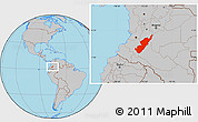 Gray Location Map of Huila