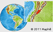 Physical Location Map of Huila