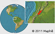 Satellite Location Map of Huila