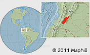 Savanna Style Location Map of Huila, hill shading