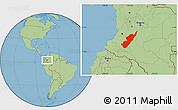 Savanna Style Location Map of Huila