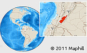 Shaded Relief Location Map of Huila