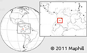 Blank Location Map of Neiva, within the entire country
