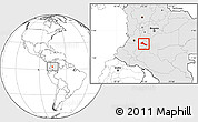 Blank Location Map of Neiva, highlighted country