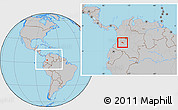 Gray Location Map of Neiva, within the entire country