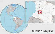 Gray Location Map of Neiva, highlighted country