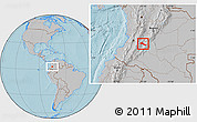 Gray Location Map of Neiva, hill shading