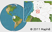 Satellite Location Map of Neiva, highlighted country
