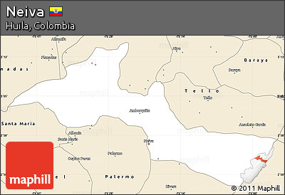 Classic Style Simple Map of Neiva