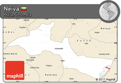 Classic Style Simple Map of Neiva