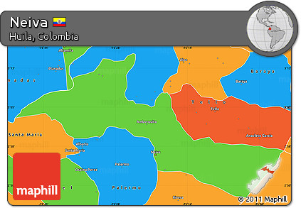 Political Simple Map of Neiva