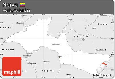 Silver Style Simple Map of Neiva
